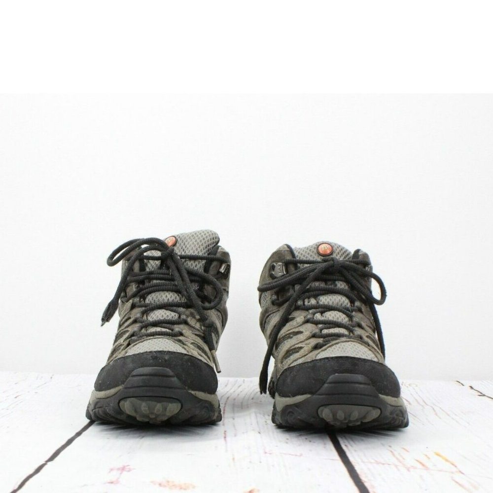 Merrell Beluga Gray Suede & Mesh Waterproof Vibram Sole Hiking Boots Size 7 - Picture 4 of 9